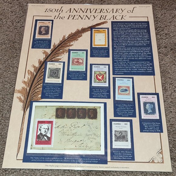 Academia Penny Black Mint Stamps Panel Gift Collectible Ephemera MNH Vintage - Picture 1 of 9